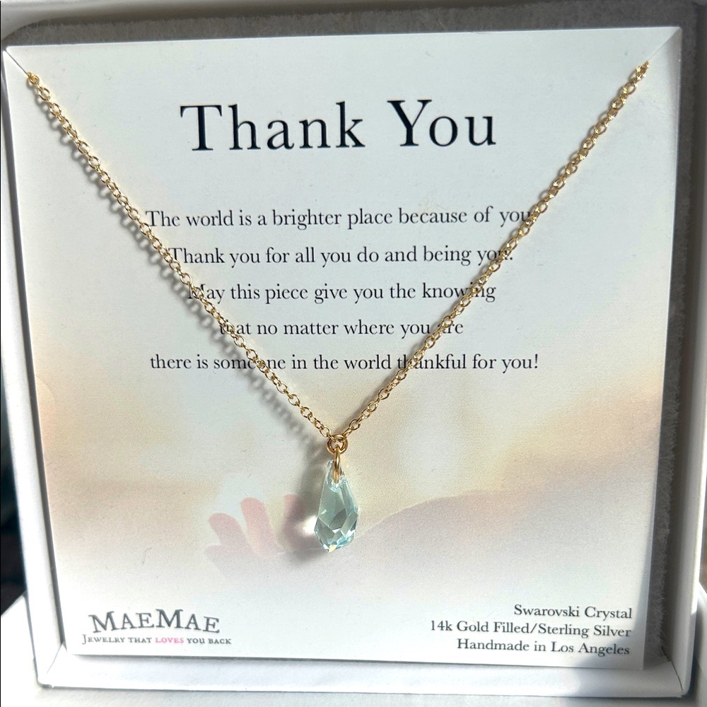 Gold Necklace with Swarovski Crystal Pendant